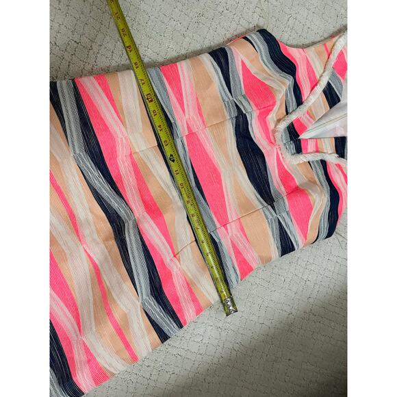 Trina Turk Dress Womens 4 Pink Black Orange Cotton Blend Back Zip‎ Fringe Lined - Picture 3 of 4